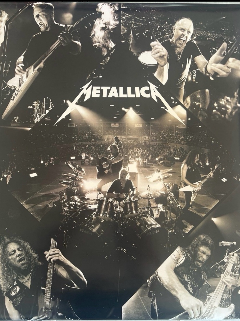 Metallica Black & White Concert Collage Poster